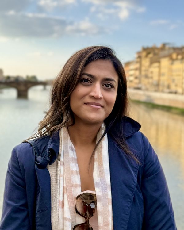 Dr. Mukta Mahajan by the Arno, Florence